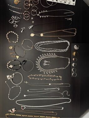 Huge Lot of Women’s Jewelry - Gold & Silver Necklaces and Rings